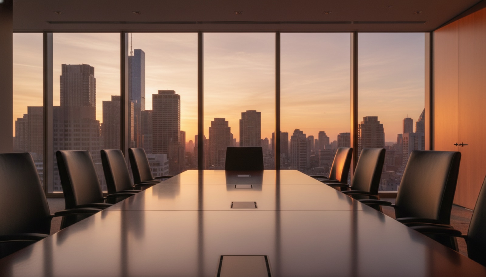 Boardroom with city view